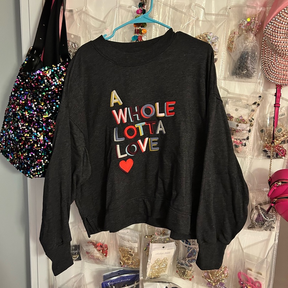Old Navy Black Sweatshirt for Valentine’s Day